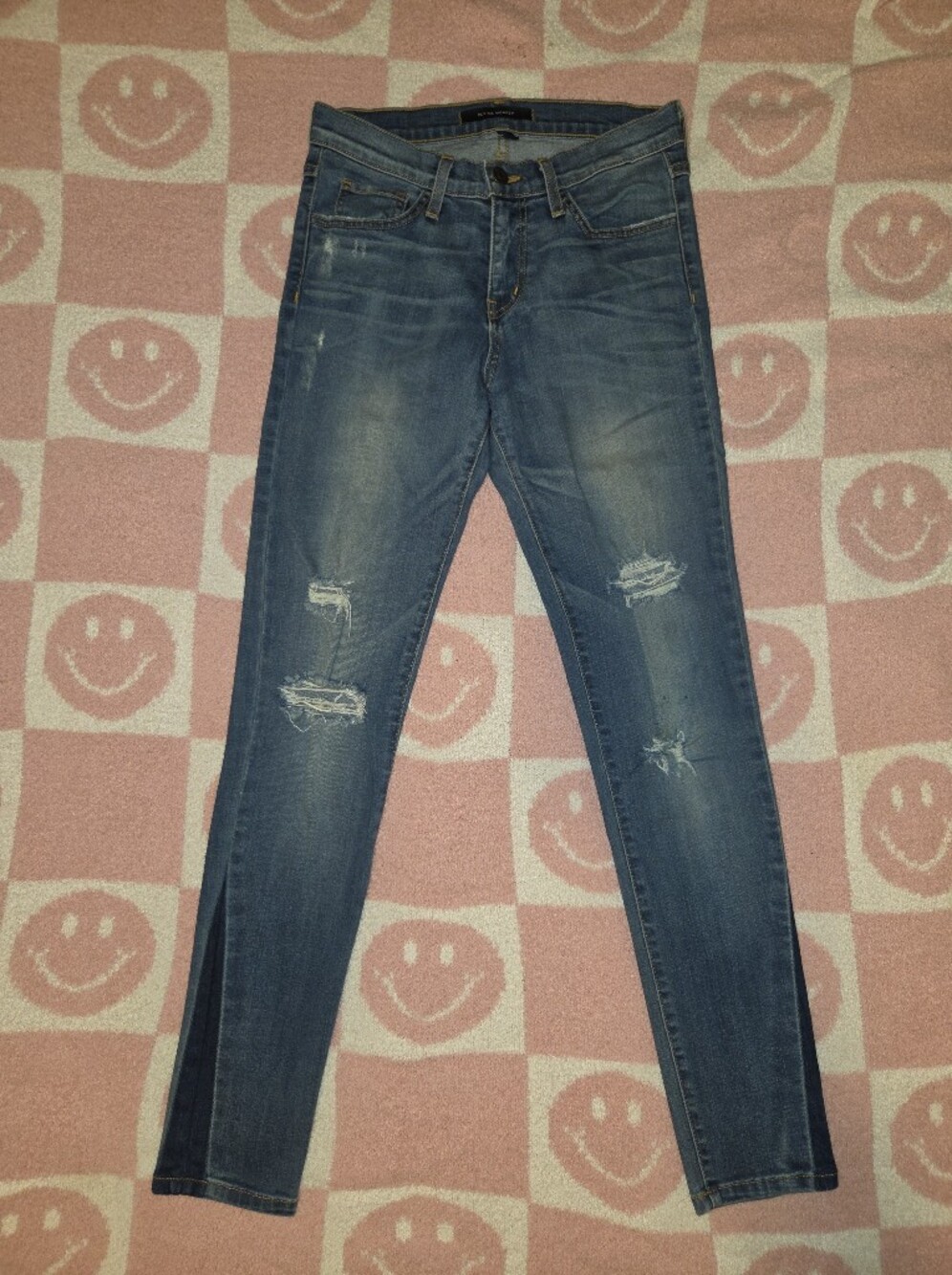 Flying Monkey Women's Distressed Skinny Jeans - Medium Blue